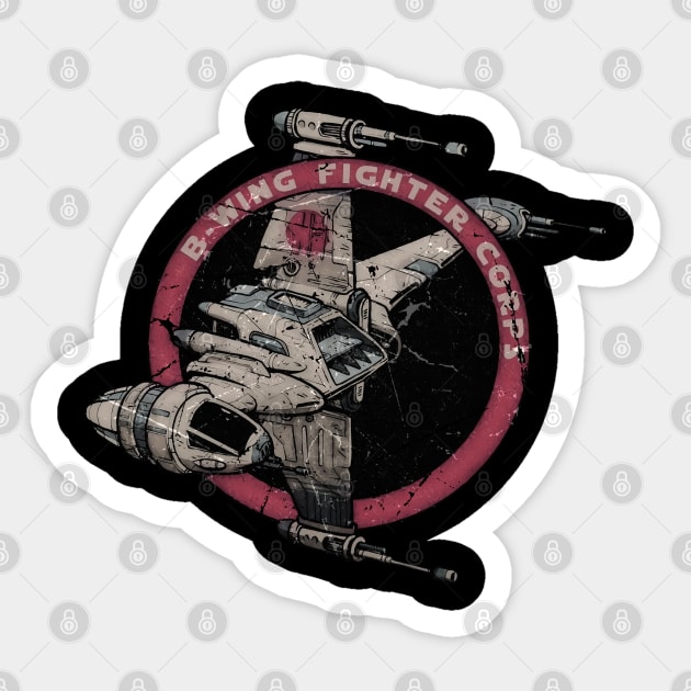 B WING FIGHTER CORPS Sticker by mamahkian
